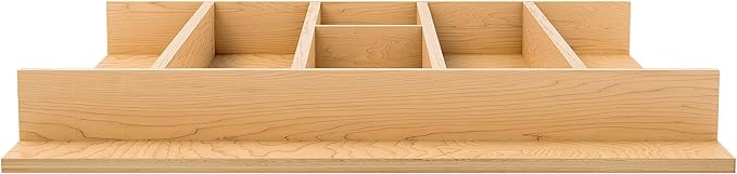 Rev-A-Shelf Natural Maple Right Size Utensil Insert Home Storage Kitchen Organizer 7 Compartment Drawer Accessory, 19-1/4" x 19-1/2", 4WUT-24SH-1