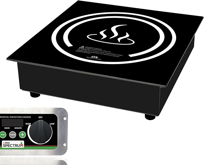 Winco EIDS-18C Commercial-Grade Drop-In Induction Cooktop Burner with NEMA 5-20P Plug, 1800 W (NEMA 5-20P Plug), 120V