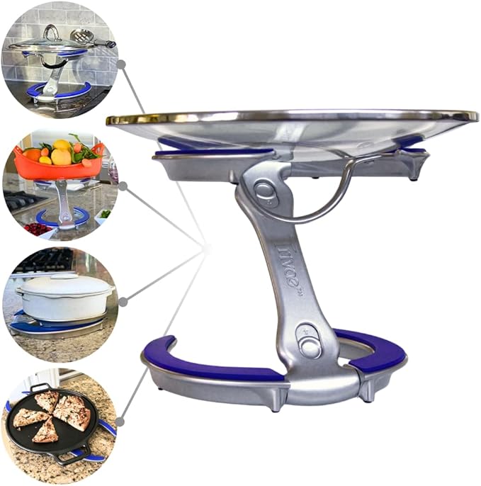 Trivae Pot Lid Holder – 4-in-1 Pot Lid Holder While Cooking, Pan Lid Holder, Trivet & Cake Stand – Versatile Kitchen Tool for Hot Pots, Serving & Display – Space-Saving, Heat-Resistant Stand