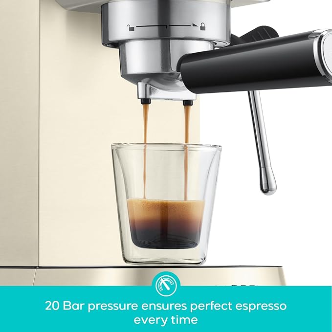 CASABREWS CM5418 Espresso Machine 20 Bar, Small Espresso Maker with Milk Frother Steam Wand, Stainless Steel Espresso Coffee Machine with 34oz Removable Water Tank, Cafetera Espresso, Creamy
