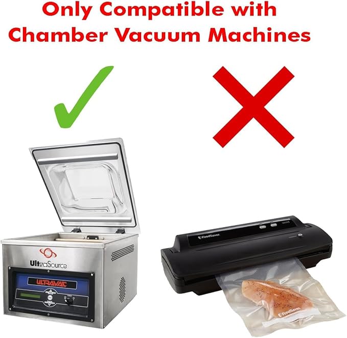 UltraSource - Chamber Machine Pouches 3 Mil Thickness, 12" x 12", Pack of 250 Vacuum Chamber Pouches, BPA-Free Pre-Cut Chamber Vacuum Sealer Bags with tear notch