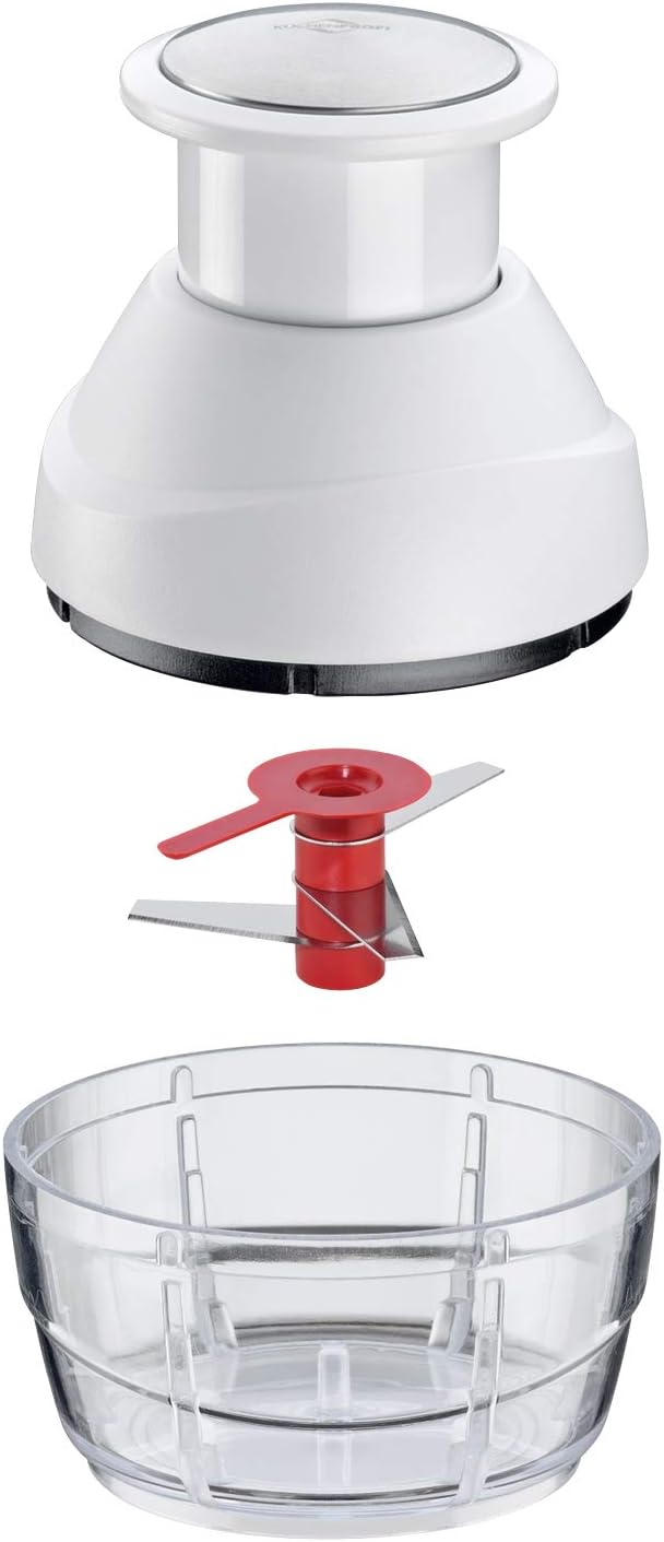 Küchenprofi Vegetable & Fruit Chopper - 3.4" Dia x 4.5" H, White, Contemporary - Mini Food Chopper - Onion Dicer & Garlic Mincer