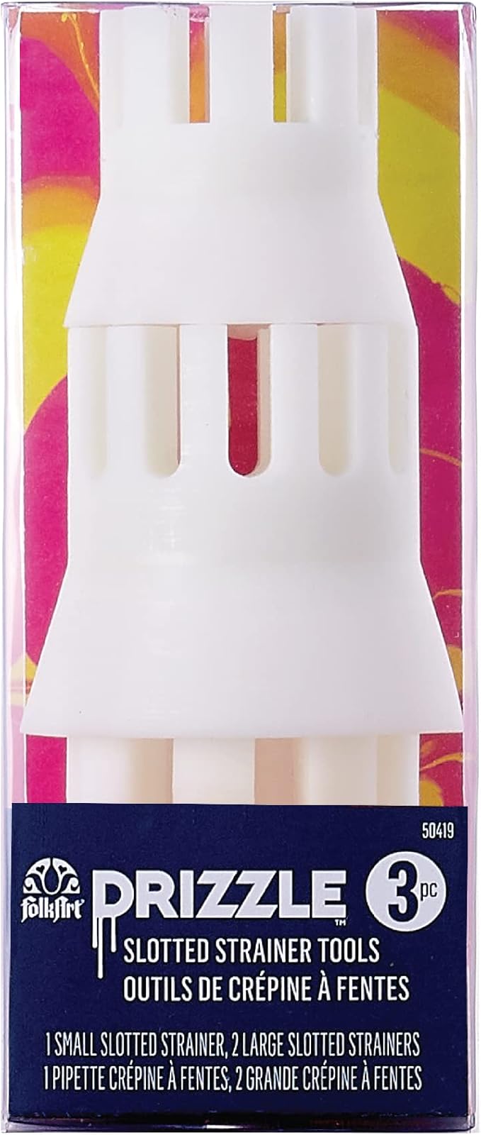 FolkArt Drizzle Tool Set, 3 Pack Slotted Strainer Tool Set Perfect for Fluid Paint Pouring Arts and Crafts Projects, 50419