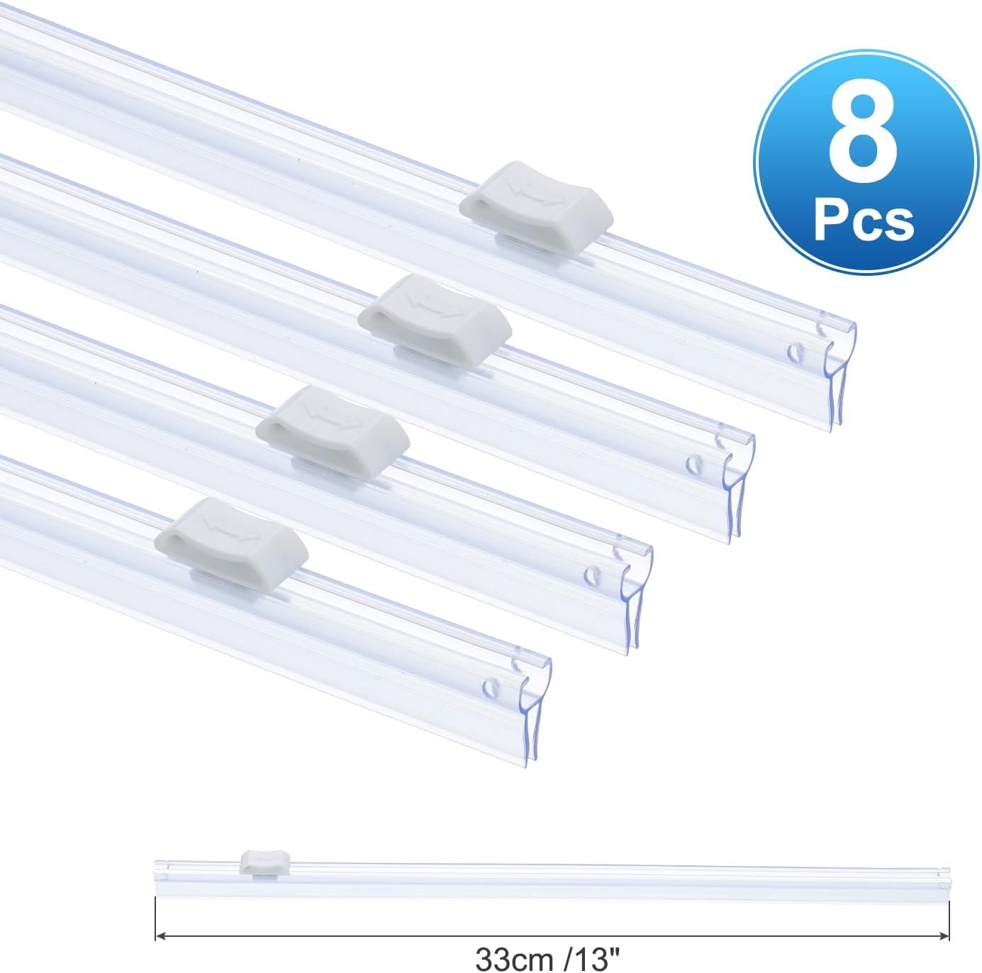 PATIKIL 8pcs Plastic Wrap Cutter, 13in Plastic Wrap Slide Cutter Snap Card Slot Installation Replacement for Aluminum Foil Wax Paper Parchment Paper Wrap Dispenser, White
