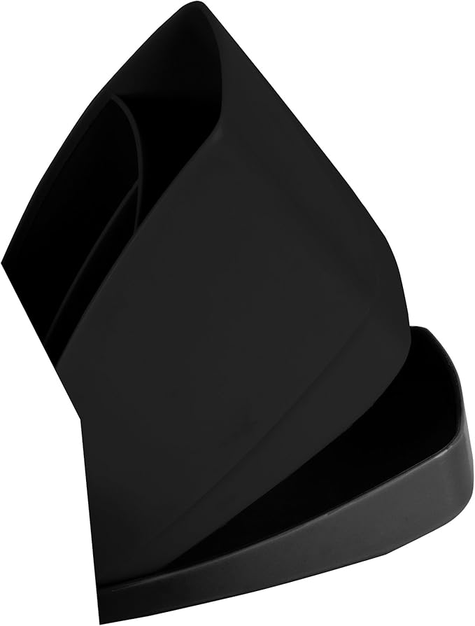 Casabella Sink Sider Duo Soap Dispensers with Sponge, Black and Chrome Plating