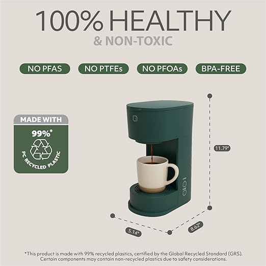 WILLOW Eco Series Single Serve Coffee Maker for K Cup and Ground Coffee, 6 to 12oz Brew Sizes with Strong Brew Option, Small Coffee Machine with Removable Reservoir & Reusable Filter, Eco-Friendly