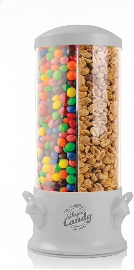 Handy Gourmet Original Triple Candy Machine-Fun Candy & Nut Dispenser-New & Improved (Warm Gray), Standard (JB8450WG)