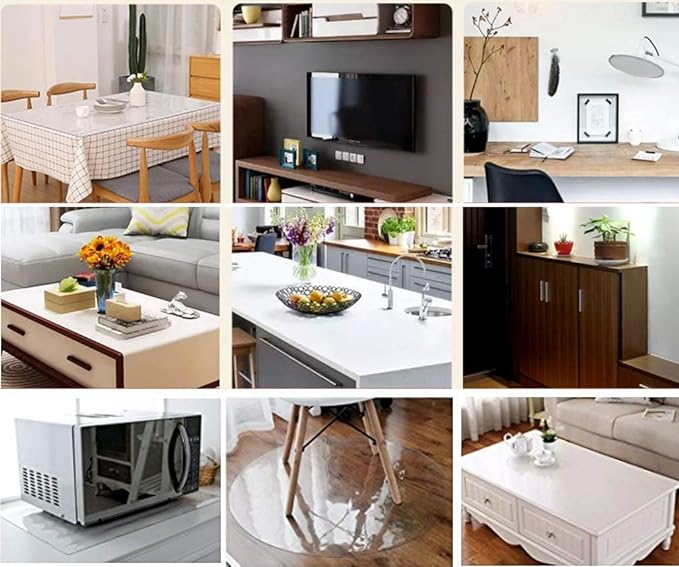 NECAUX Custom 28 x 80 Inch Frosted Table Cover Protector, 1.5mm Thick Water Resistant Plastic Non-Slip Protective Table Pad Decorative Tablecloth for Meeting Table, Trainning Table, Conference Table