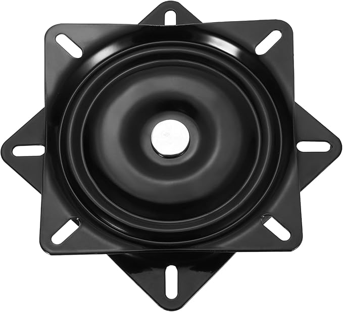 uxcell 6" Bar Stool Swivel Replacement, 360° Rotation Lazy Susan Turntable, Square Semi-Ball Bearing Seat Swivel Base Mount Plate for Recliner Chair or Table, Black (154x2mm)
