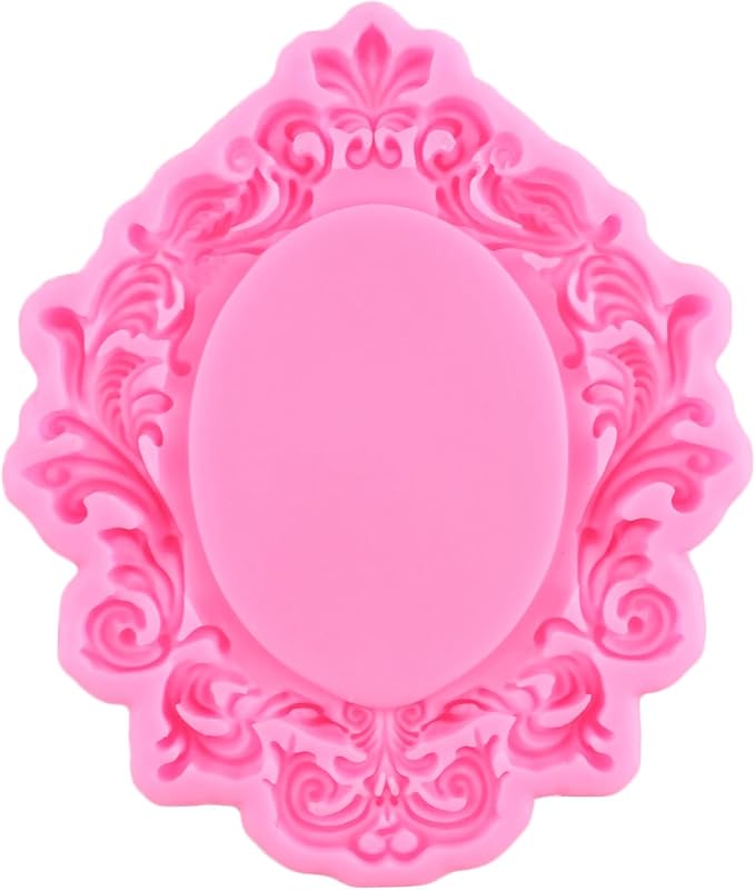 Mujiang Baroque Picture Frames Silicone Mold Photo Frame Fondant Molds Vintage Frame Mold For Sugar Cake Decorating Cupcake Topper Chocolate Gum Paste Candy Polymer Clay Set Of 2