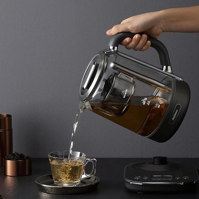 Joydeem Hot Tea Maker, Glass Electric Kettle with Auto Lift Tea Infuser and Temperature Control, 1.7L, JD-ZC6088G