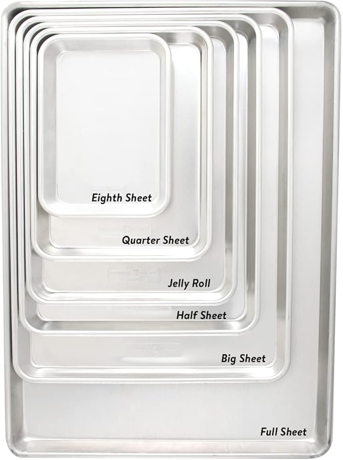 Nordic Ware Naturals Extra Large, 21 x 15 inch Baking Set - USA Made Aluminum Commercial Quality Pan for Baking or Roasting, Encapsulated Galvanized Steel Rim Prevents Warping, 2pk Big Sheet