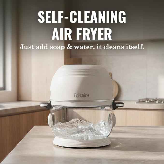 Non Toxic Air Fryer™ Pro | 9-in-1 Glass Air Fryer | Self-Cleaning | 5 Quart | Rotisserie and Tumbler | 400F Vortex For Even Cooking, BPA-Free Teflon Free, Recrisp, Roast, Bake, Mauve Rose