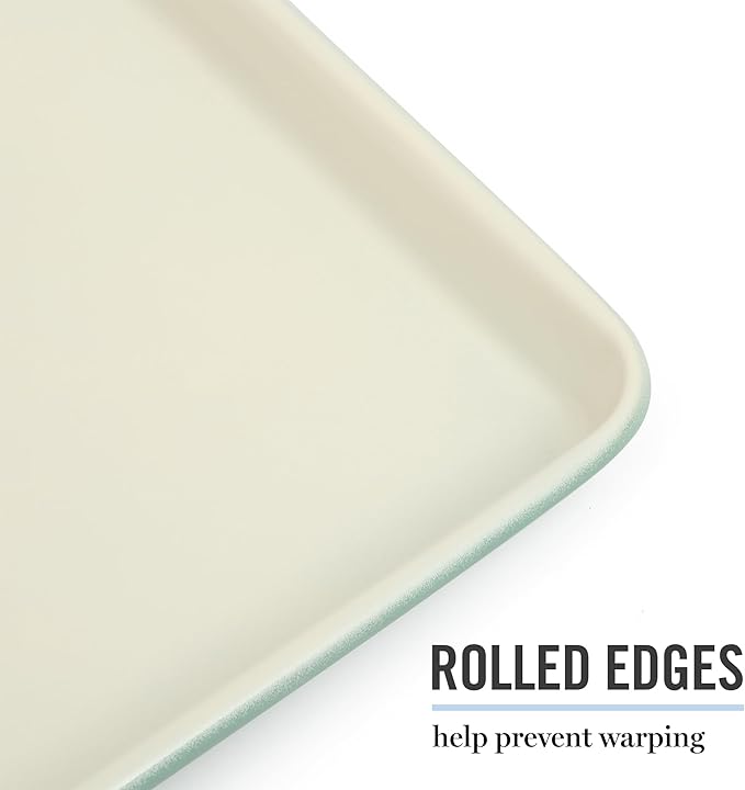 Martha Stewart Gallen 17 x 11 Inch Nonstick Carbon Steel Cookie Sheet – Teal, Durable Bakeware for Even Baking and Easy Cleanup