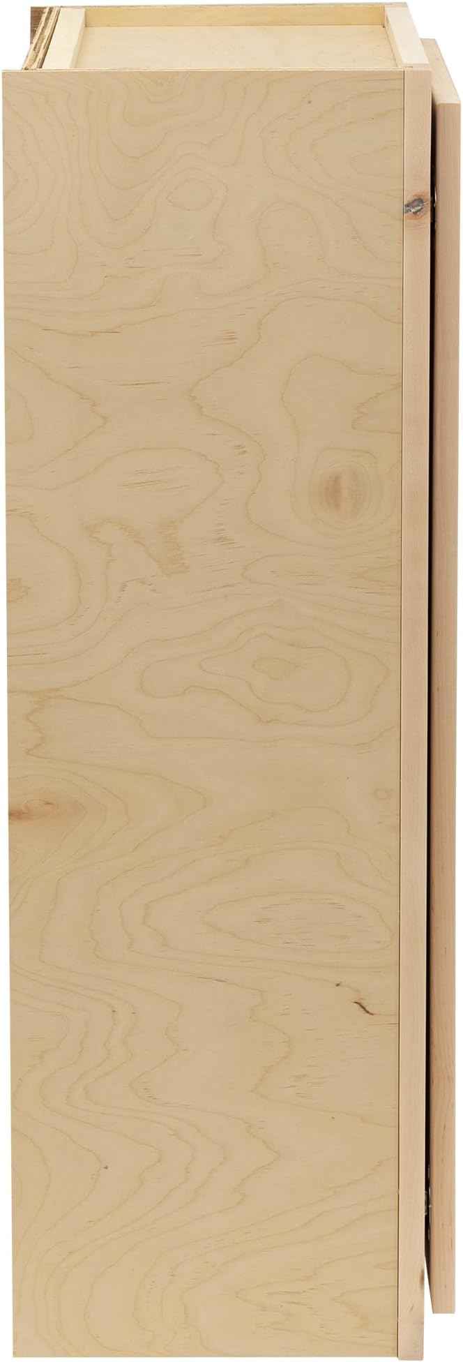 Quicklock RTA (Ready-to-Assemble) 42" Tall Wall Kitchen Cabinets - Shaker Style | 100% Hardwood | Made in America | Soft Close Hardware (Raw Maple, 12" D x 21" W x 42" H)