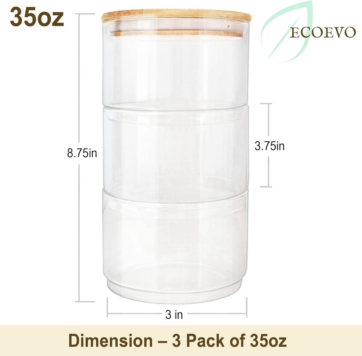 Glass Jar with Bamboo Lid (25oz)