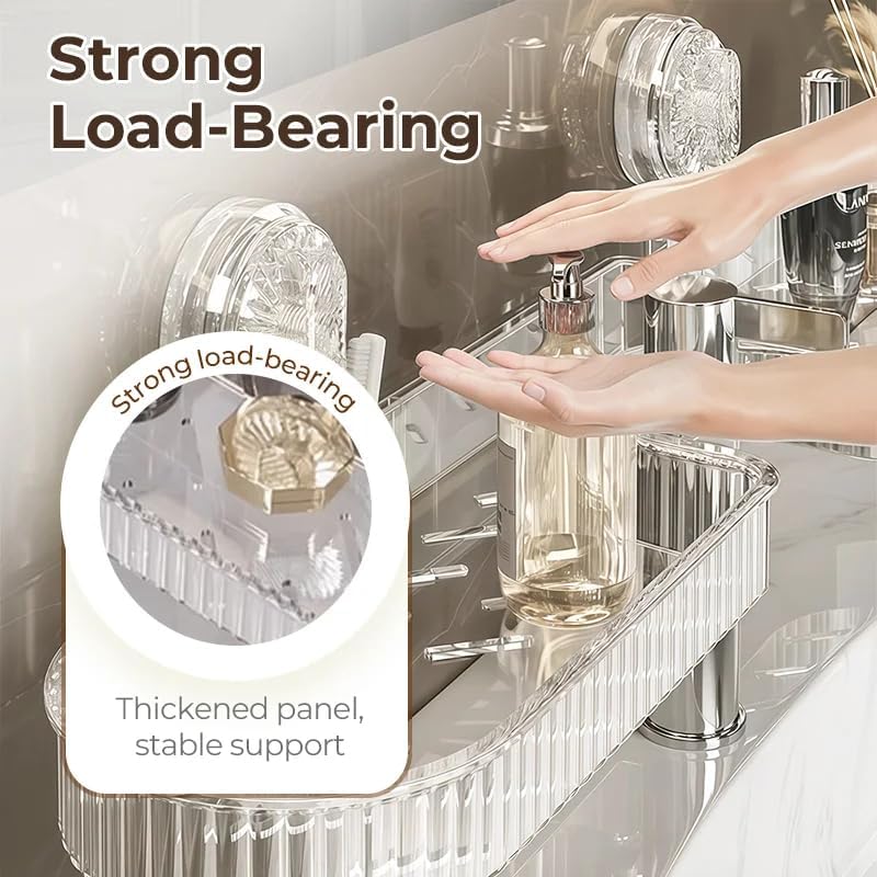 Universal Removable Faucet Storage Rack, No-Drill Bathroom Suction Storager Box, Thickened And Widened Panel Design, Water Automatically Drains Away, For Bathroom Kitchen (2 PCS MIX)