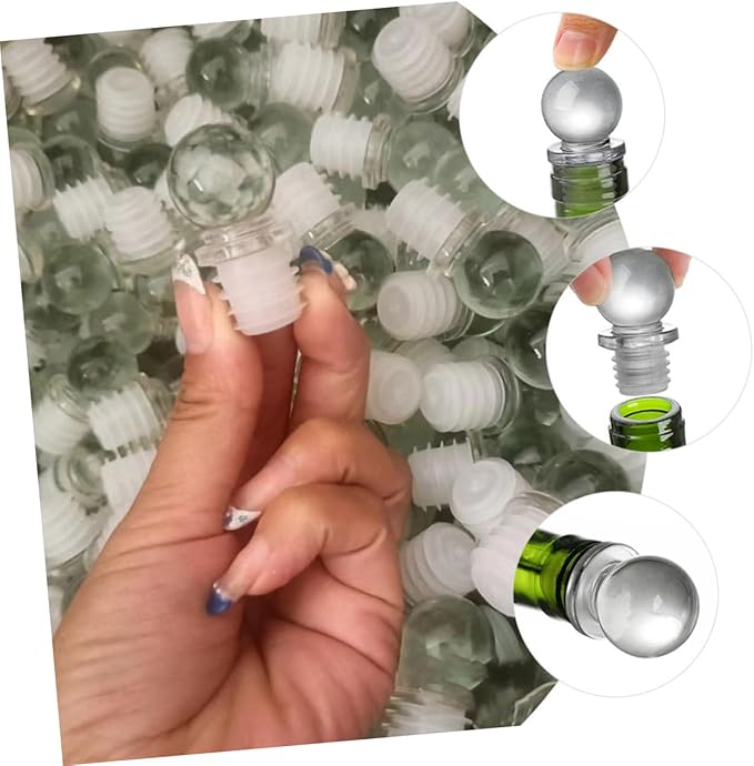 24pcs Glass Ball Stoppers Ball Wine Stoppers Wine Bottle Toppers for Bottles