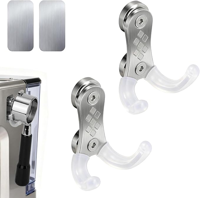 Espresso Accessories Kit Stainless Steel Magnetic Portafilter Holder, Universal Espresso Stand with Adhesive Patch Compatible with Breville, Ninja Luxe Cafe, Rancilio & 51/53/58mm Portafilters