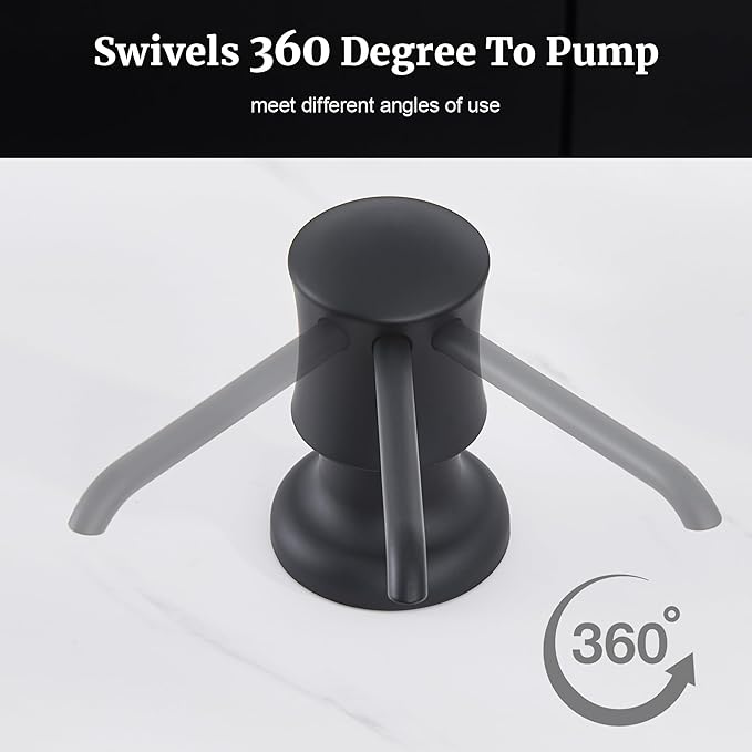 Ultimate Unicorn Soap Dispenser (Matte Black) for Kitchen Sink, with Liquid Hand & Dish Bottle.