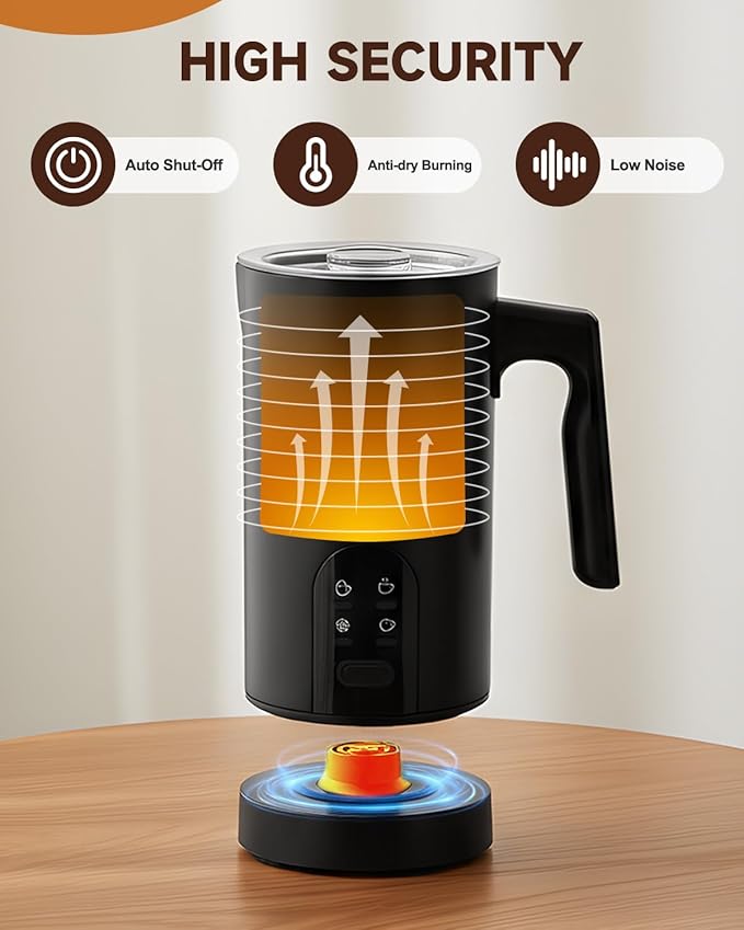 Electric Milk Frother, 4-in-1 Automatic Milk Frother and Steamer 11.8oz/350 ml, Hot and Cold Foam Maker, Milk steamer Warmer Heater Foamer for Coffee, Latte, Cappuccino, Matcha