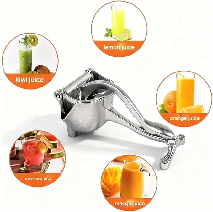 Hand Juicer Squeezer - Aluminum Alloy Fresh Fruit Juice Extractor, Fruit Juice Handheld Press Squeezer with Seed Filter, Heavy Duty Manual Hand Press Juicer for Citrus and Other Fruits (4PCS)