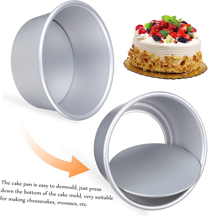 Unomor Round Cake Molds Set Baking Pans Cake Tin Liners Non-stick Oven Safe Multi-function for Home Commercial Use