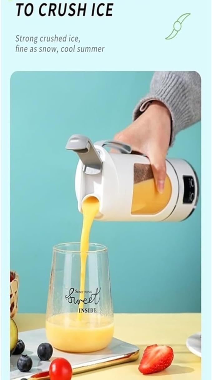 Portable blender,Portable Blender USB-C Rechargeable - 33oz Personal Smoothie & Shake Maker, Cordless Travel Juicer with BPA-Free Leakproof Sip Lid(White)