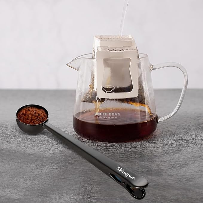 Rose Gold Coffee Scoop with Bag Clip, Multi-Function Milk Powder Measuring Spoon, 20ml