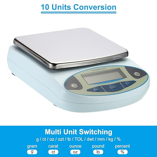 PATIKIL Lab Scale 5000gx0.01g, High Precision Electronic Analytical Balance Sensitive, Digital Precision Scale for Jewelry Laboratory Science