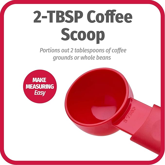 Goodcook Extendable Coffee Scoop, 2 Tablespoon, Small, Red (Pack of 4)