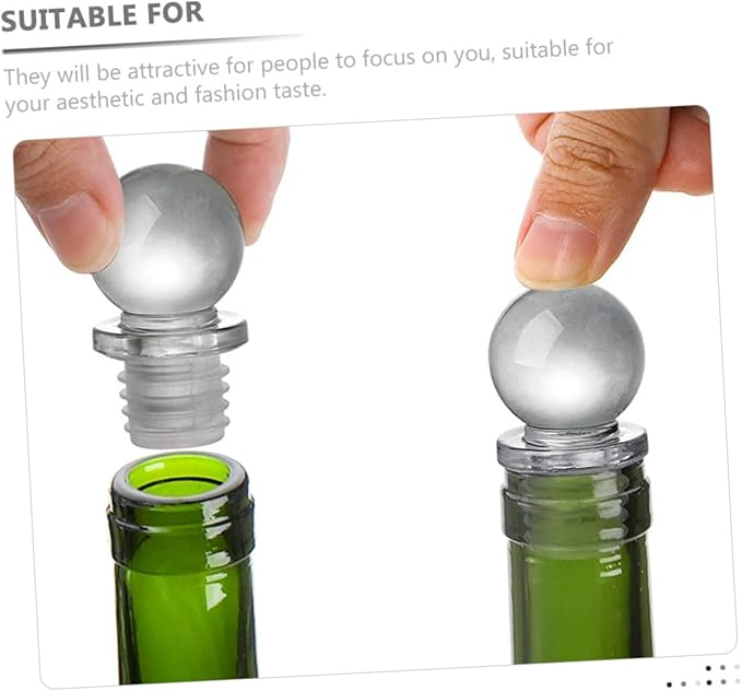 VALICLUD 24pcs Glass Ball Wine Stoppers High Polymer Aroma Container Caps Convenient Dispenser Stoppers for Perfume and Makeup Bottles for Wine Bottles and Glass Containers