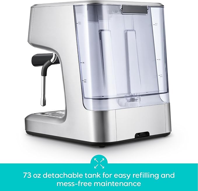 CASABREWS Ultra Espresso Machine with LCD Display, Espresso Maker with Powerful Milk Frother, Customizable Brewing Temperature, Provides Barista-Level Lattes and Cappuccinos, Gift for Men & Women
