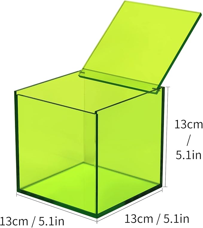 Coffee Capsule Storage Box Coffee Pod Holder Organizers Accessories Anti Dust Durable Clear Acrylic Box for House and Office Use, Green, 5x5 In