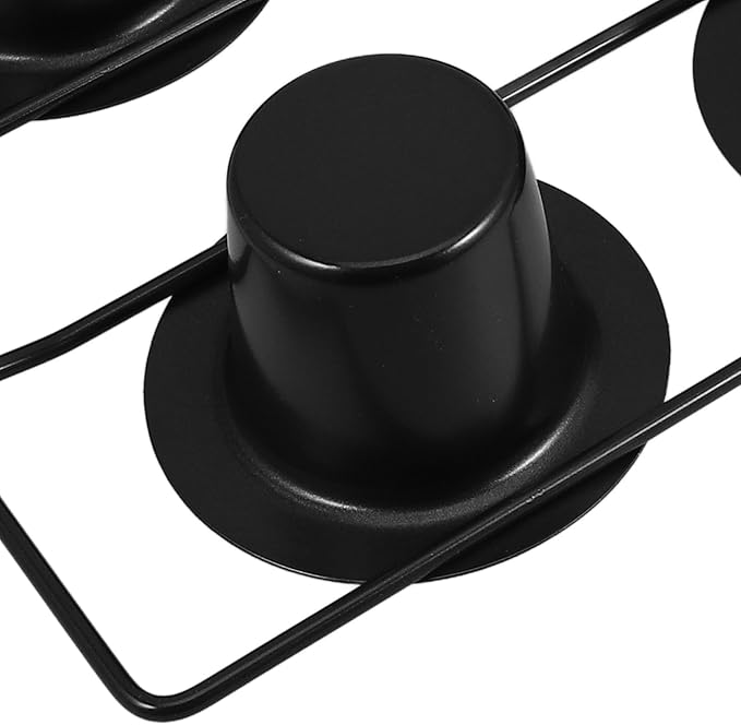 Nonstick Thick Carbon Steel 6-cup Muffin Pan Deep Baking Tray for Oven Pudding Popover Baking, Black Sturdy Bakeware for Muffins and Cupcakes