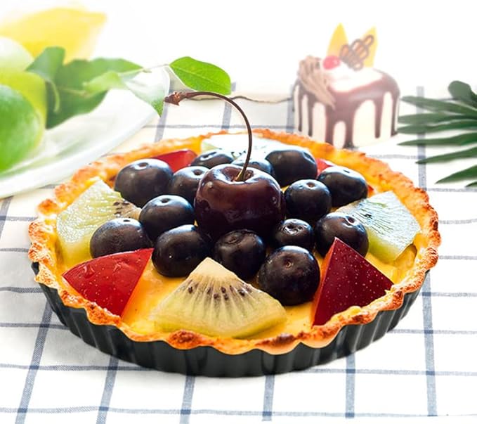 2 Pack Tart Pan 9 Inch Tart Pan with Removable Bottom, 1.1 Inch Deep Baking Pan