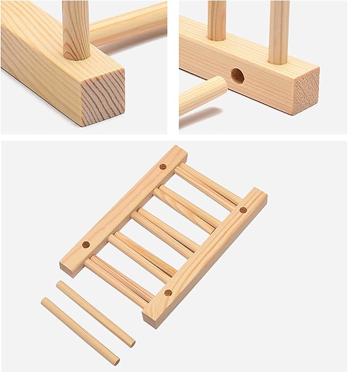 Kunovo Bamboo Dish Rack,Pot lid/Plate/Cutting Board Organizer for Kitchen cabinets,Bottle Drying Holder… (4G)
