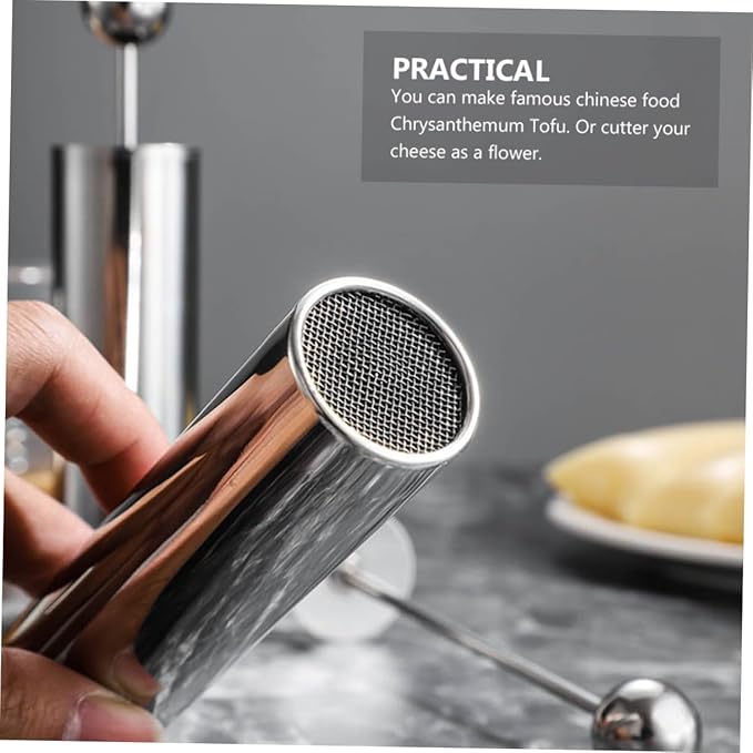 DECHOUS 3pcs Stainless Steel Tofu Cutter Mold Handy Manual Press for Filamentous Tofu Cheese for Home Kitchen Create Chrysanthemum Unique Shapes Practical Saving Tool