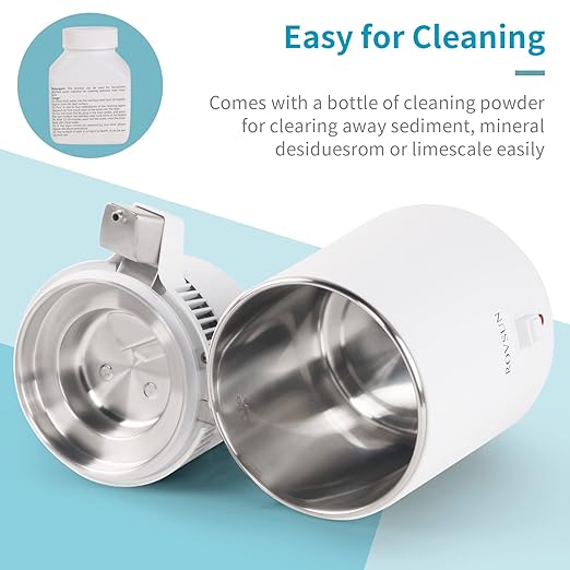 ROVSUN 【Upgraded】 1.1 Gallon/4L Water Distiller Countertop Distilled Water Machine with Flame-Retardant Material, BPA-Free Container & Stainless Steel Interior, 750W Distilled Water Maker Purifier