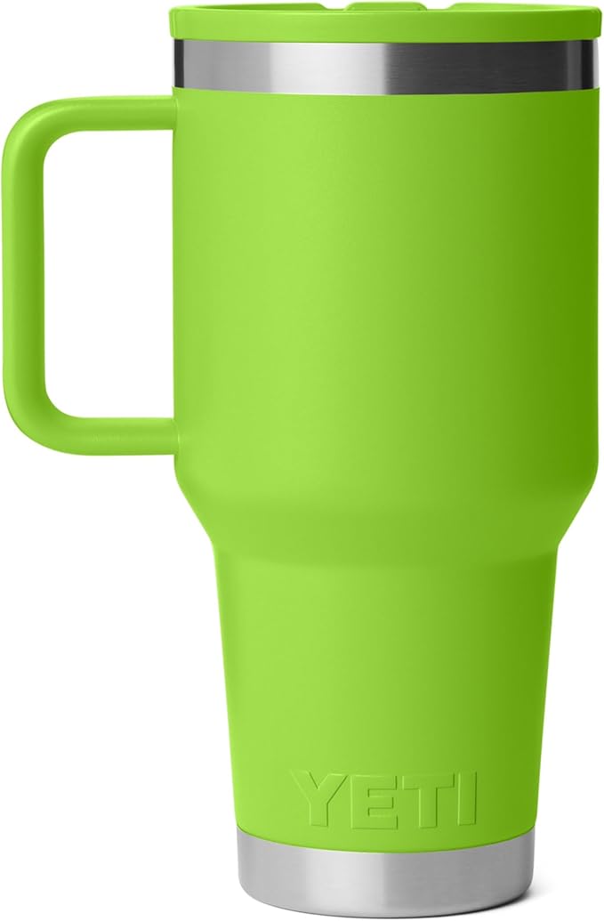 YETI Rambler 30 oz Travel Mug with Flip Straw Lid – Stainless Steel, Vacuum Insulated, Leakproof, Cup Holder Friendly