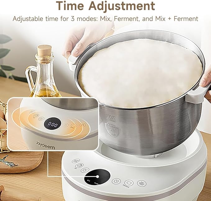 Joydeem HMJ-A701 Electric Dough Maker (7.4Qt) with Ferment Function - Ideal for Bread, Pizza, Sourdough & Dumpling Dough