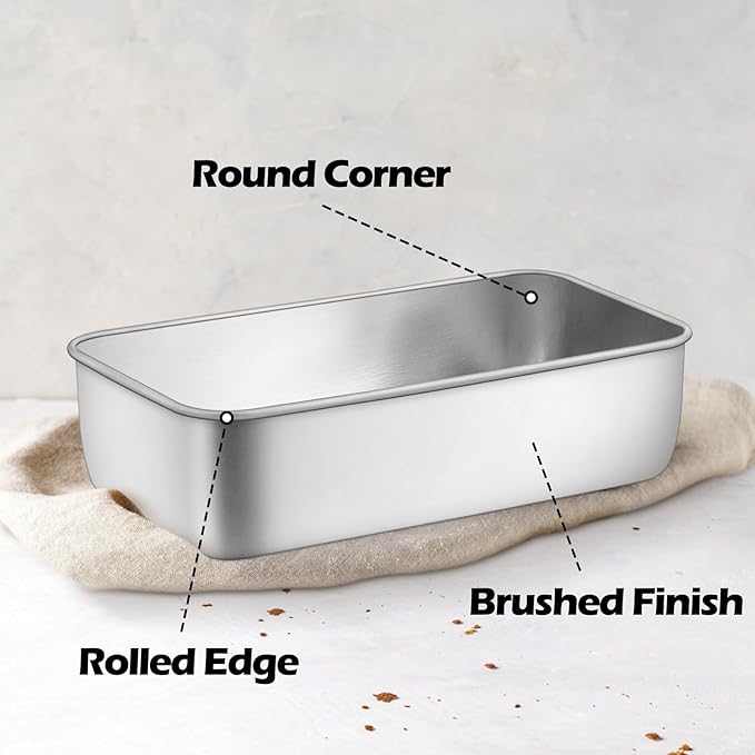 Leonyo 6 Pack Loaf Pans for Baking Bread, 9x5IN Stainless Steel Loaf Pans for Homemade Bread, Meatloaf, Bananas, Brownies, Lasagnas, Dishwasher Oven Safe