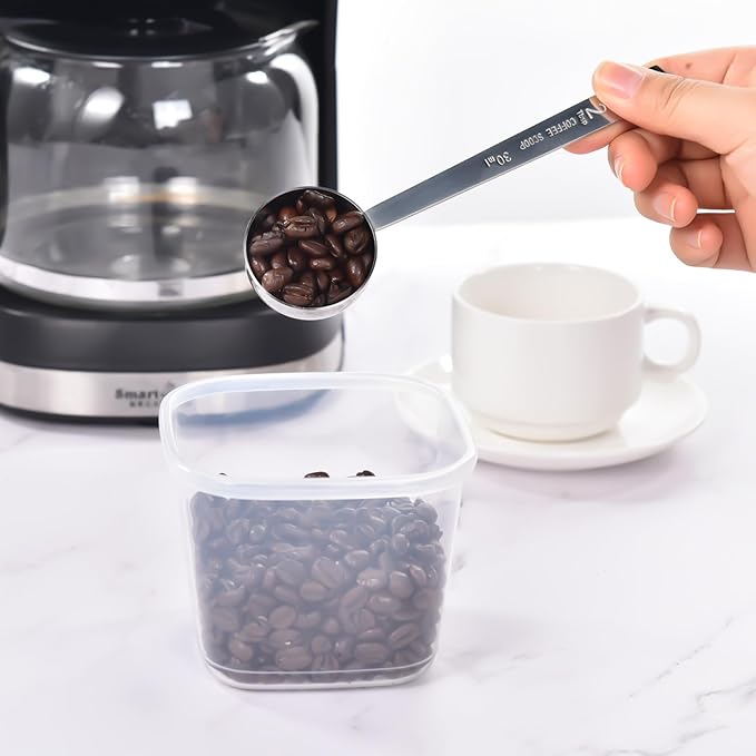 Timoo 5 Pcs Coffee Scoop 2 Tablespoon Scoop Stainless Steel Tablespoon Measuring Spoon Long Handle for Powder Ground Coffee Tea Sugar