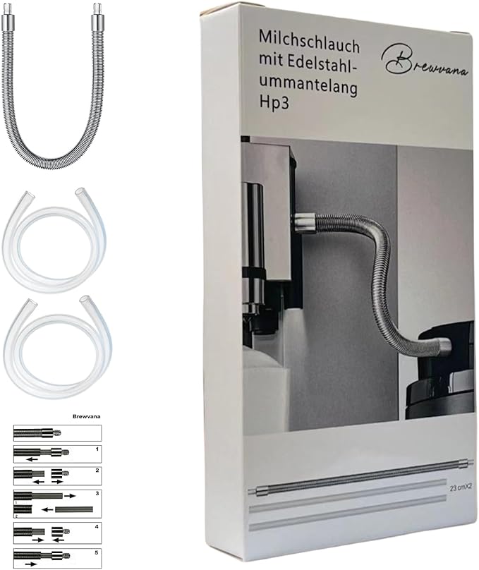 Stainless Steel Milk tube HP3 Suitable for JURA coffee machines E8/S8/Z6/Z10/J6/Z8/X8/GIGA X3/X3c/X8/X8c Professional (Gen. II) milk system