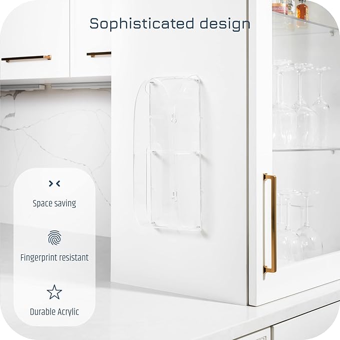 Wall Mount Plastic Bag Organizer | Durable Plastic Grocery Bag Saver | Smudge Proof, Fingerprint Resistant (Acrylic)