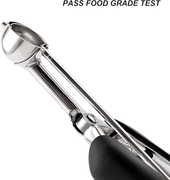 Small Cookie Scoop Set - 2 PCS Include 1 tsp / 1 Tbsp Cookie Dough Scoop, Cookies Scoops for Baking, Made of 18/8 Stainless Steel, Good Soft Grips, Quick Trigger Release