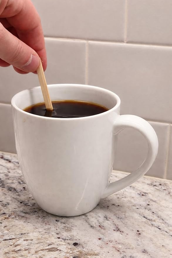 Coffee Stirrers, Bamboo Wood, Splinter-Free; Wooden Stir Sticks for Hot Chocolate, Coffee, Tea Etc, Drink Stirrer Bulk Package, Restaurant Supply, Coffee Bar, Cafe (1000 Pack)