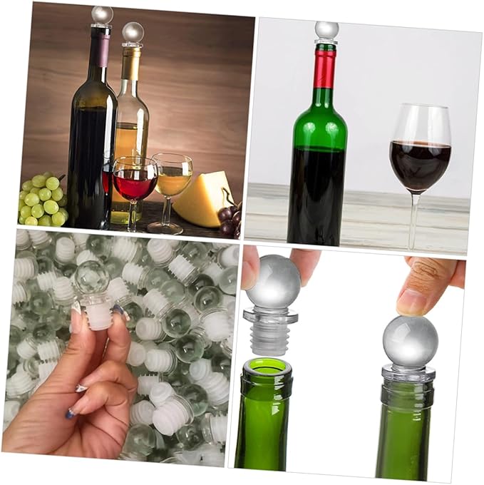 SOLUSTRE 24pcs Wine Bottle Stoppers Glass Ball Stopper Wine Saver for Aromatherapy Perfume