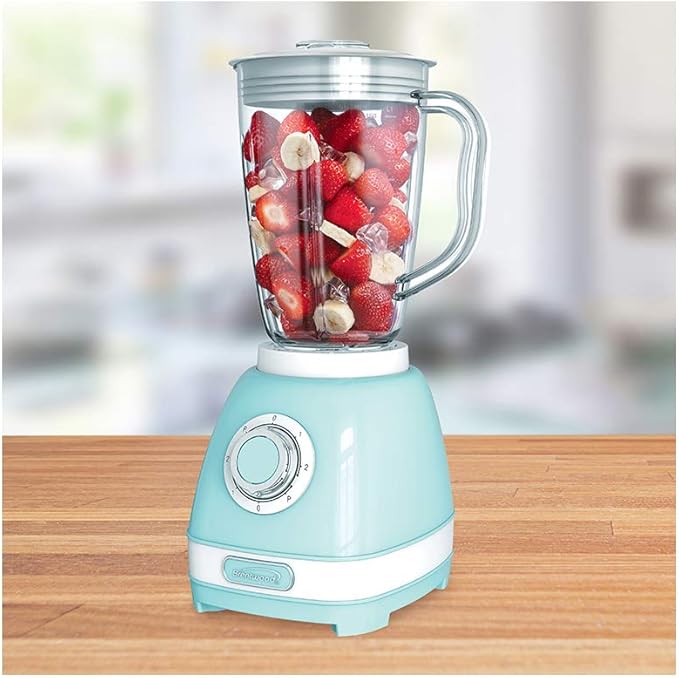 Brentwood Appliances JB-330BL 2-Speed Retro Blender with 50-Ounce Plastic Jar, Blue, Normal