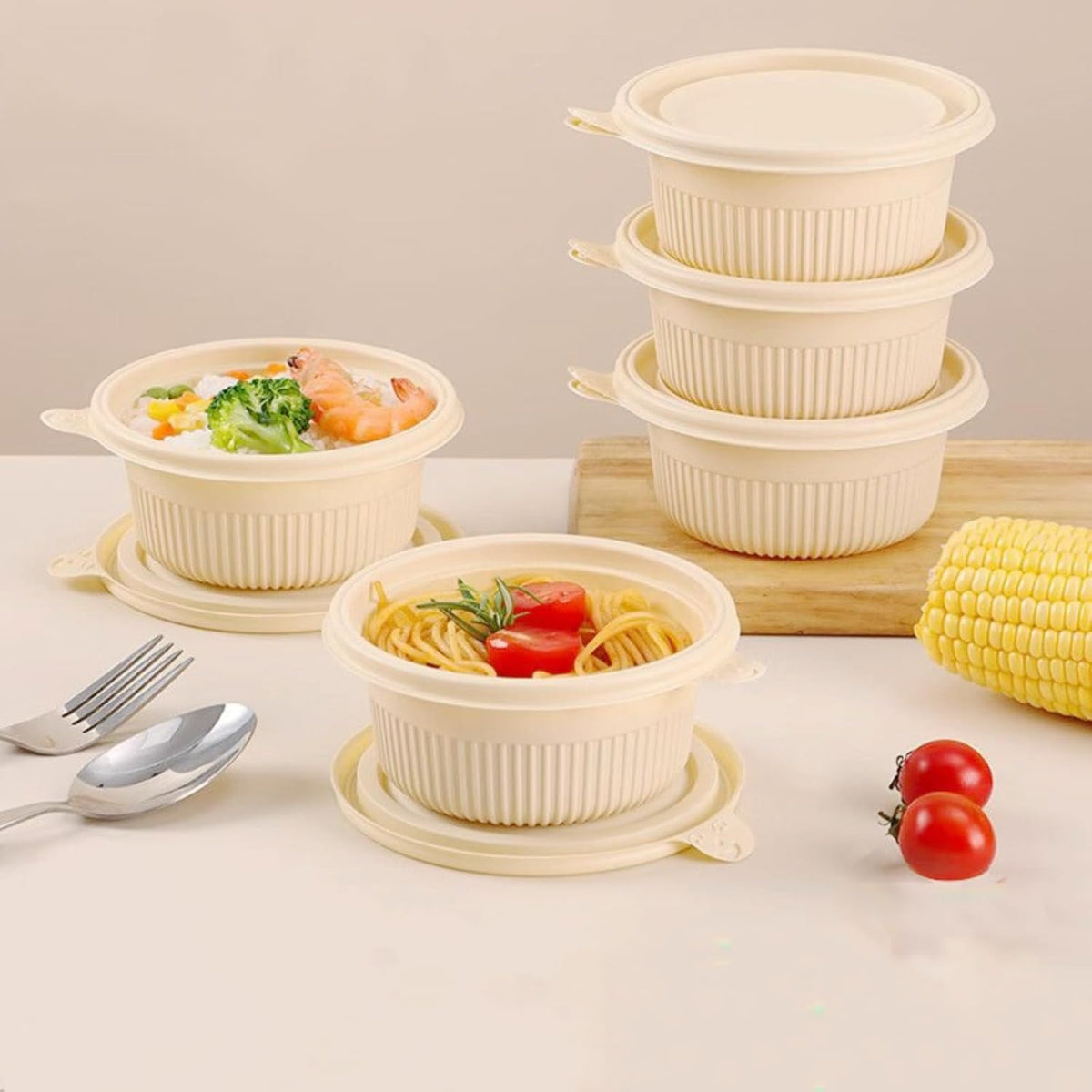 30 Pack 16 ounce Prep Meal Containers, Food Storage Boxes. Reusable Takeaway Containers， Stackable Bento Boxes. Microwave Refrigerators Are Safe.